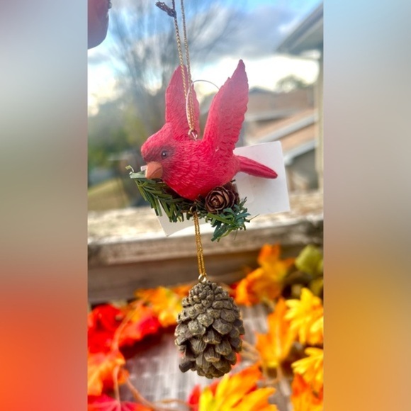 Wildwood International Other - NWT Wildwood Cardinal Bird w/Pinecone Birdhouse Ornament​